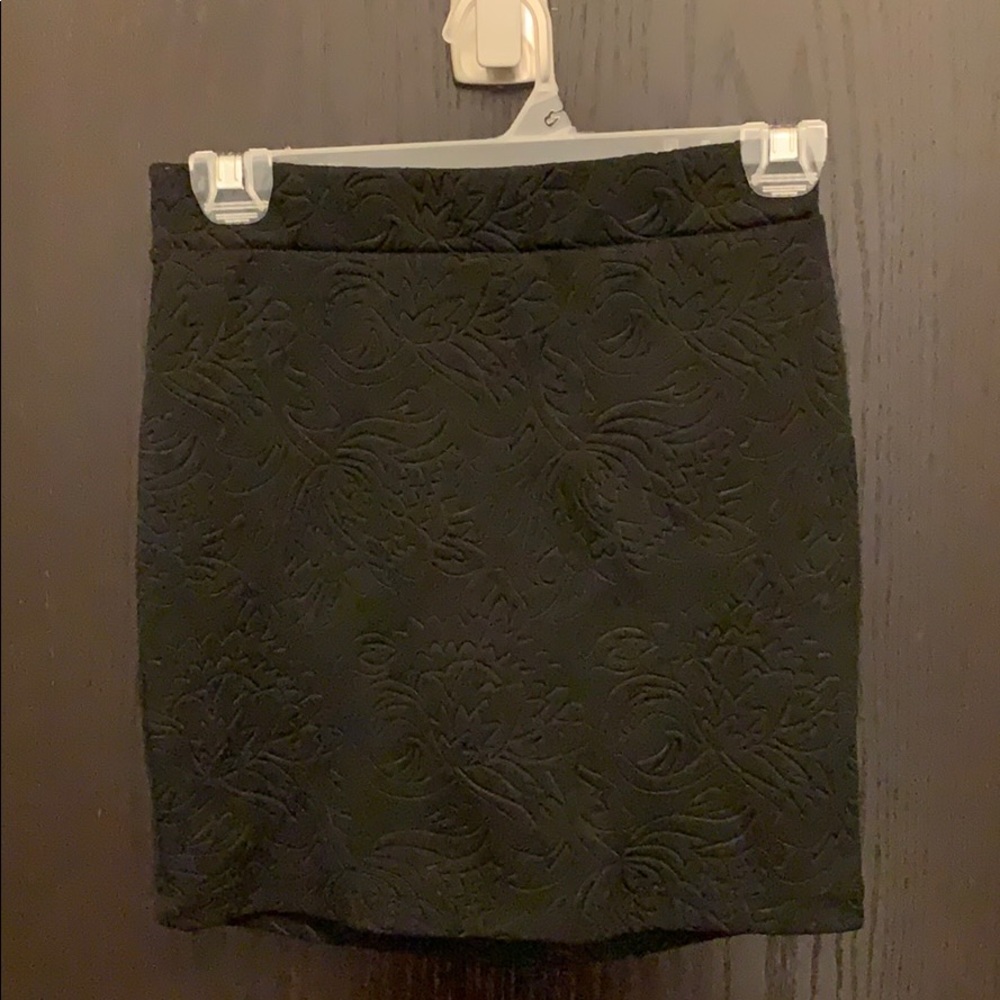 Black Floral Mini Skirt